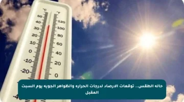 حالة الطقس.. توقعات الأرصاد لدرجات الحرارة والظواهر الجوية يوم السبت المقبل